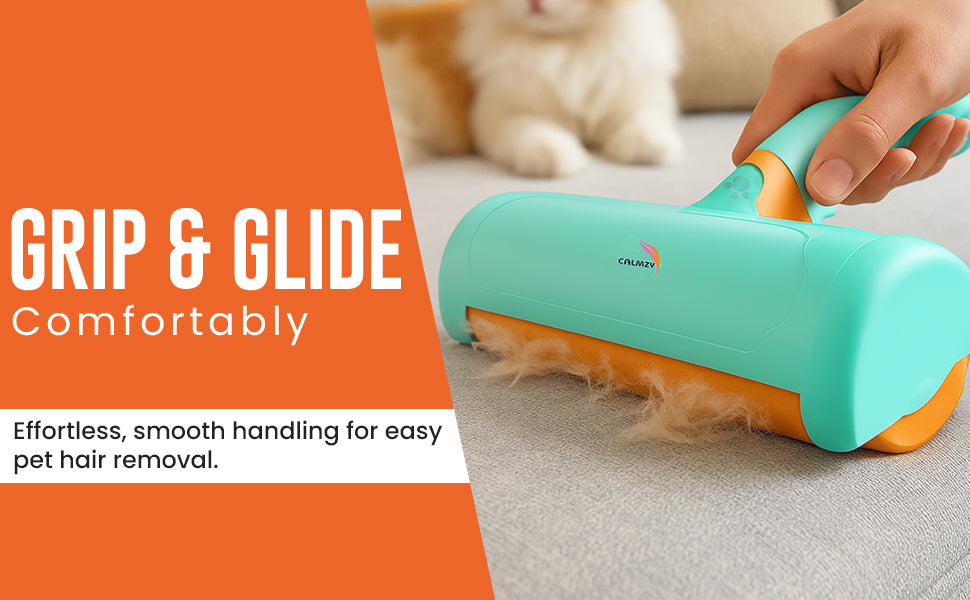 Reusable Pet Hair Cleaner–  Fast & Mess-Free Cleaning - Orange