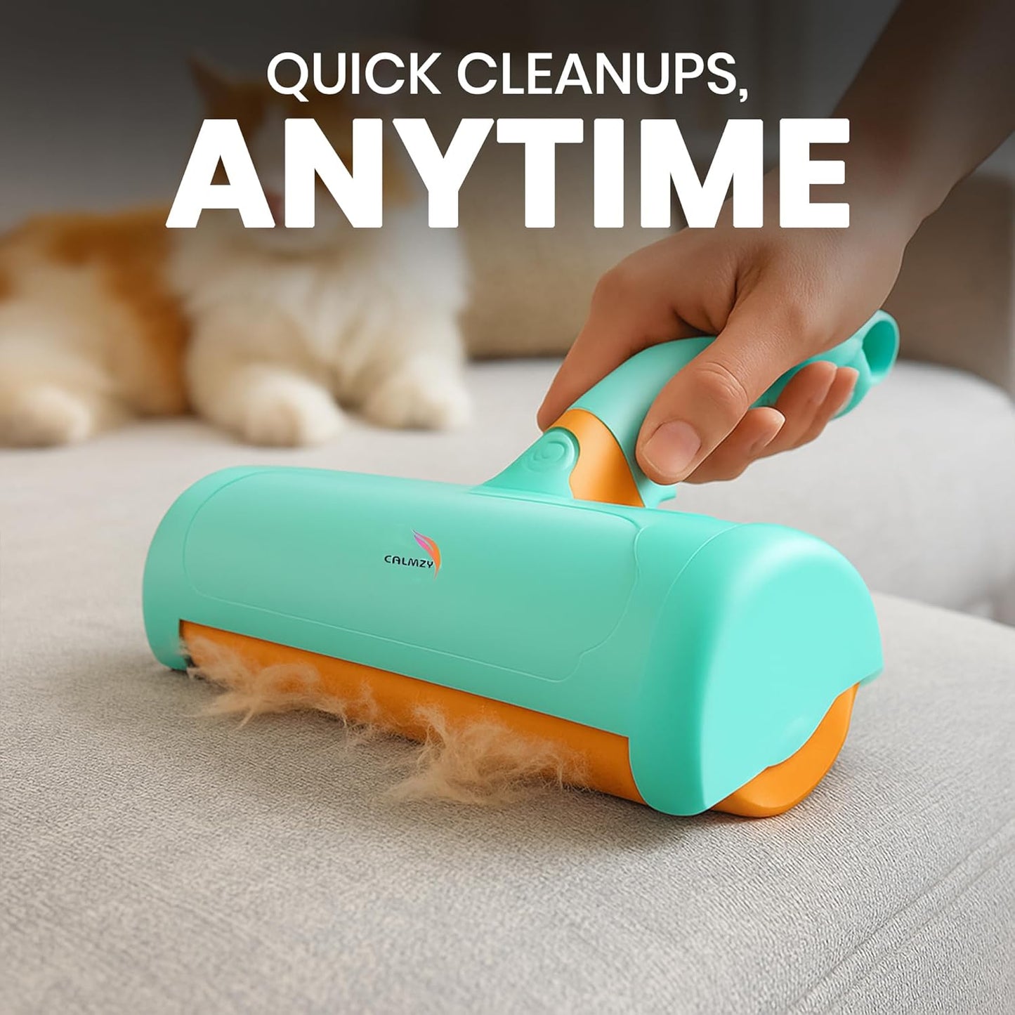 Reusable Pet Hair Cleaner–  Fast & Mess-Free Cleaning - Orange